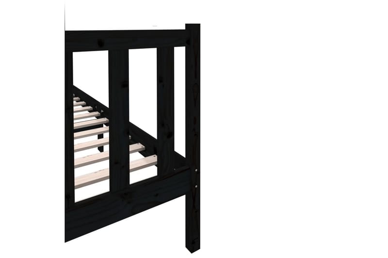 Sängram svart massiv furu 140x190 cm - Svart - Möbler - Sovrum - Sängram & sängstomme