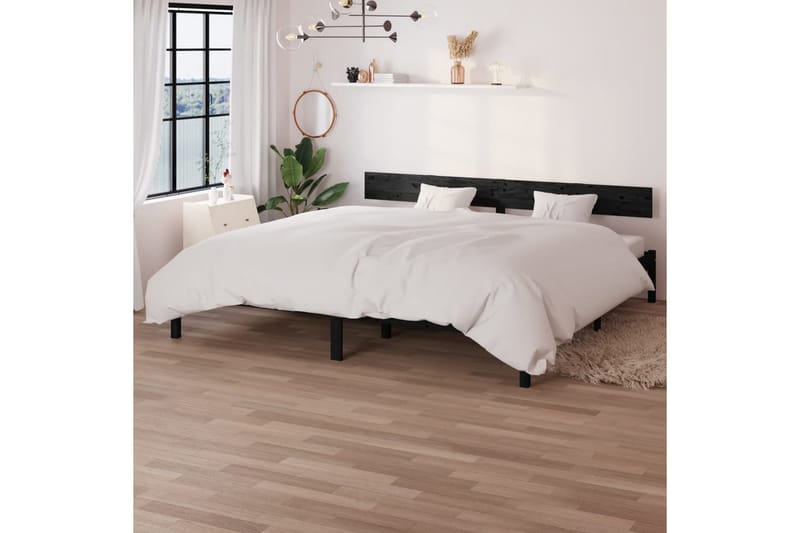 Sängram svart massiv furu 180x200 cm - Svart - Möbler - Sovrum - Sängram & sängstomme