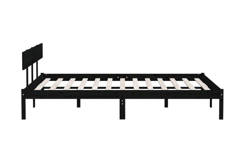 Sängram svart massiv furu 180x200 cm - Svart - Möbler - Sovrum - Sängram & sängstomme