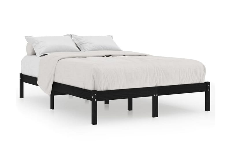 Sängram svart massiv furu 200x200 cm - Svart - Möbler - Sovrum - Sängram & sängstomme