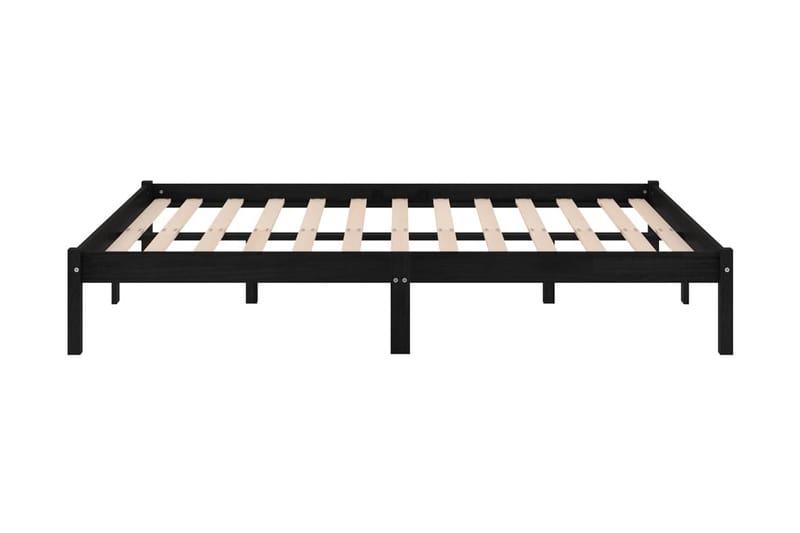 Sängram svart massiv furu 200x200 cm - Svart - Möbler - Sovrum - Sängram & sängstomme