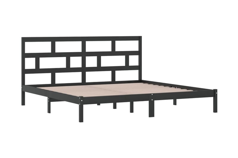 Sängram svart massiv furu 200x200 cm - Svart - Möbler - Sovrum - Sängram & sängstomme