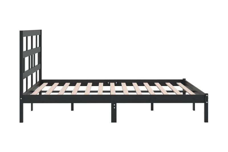 Sängram svart massiv furu 200x200 cm - Svart - Möbler - Sovrum - Sängram & sängstomme