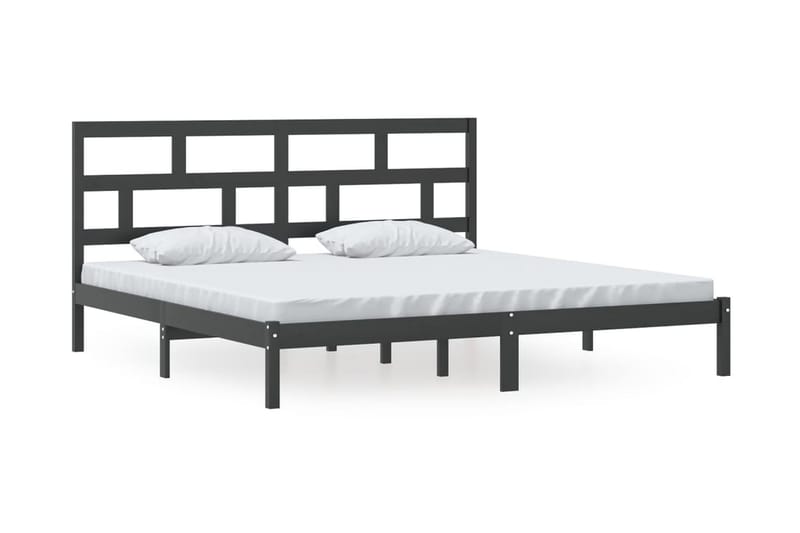 Sängram svart massiv furu 200x200 cm - Svart - Möbler - Sovrum - Sängram & sängstomme