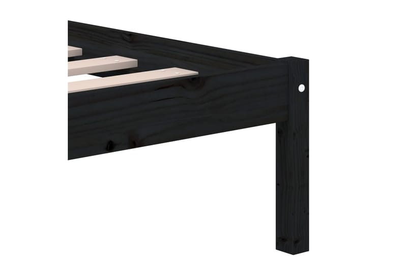 Sängram svart massiv furu 200x200 cm - Svart - Möbler - Sovrum - Sängram & sängstomme