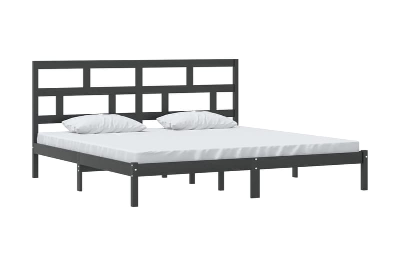 Sängram svart massiv furu 200x200 cm - Svart - Möbler - Sovrum - Sängram & sängstomme