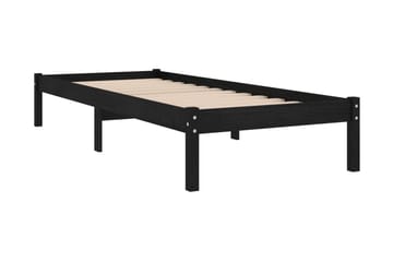 Sängram svart massiv furu 75x190 cm - Svart - Möbler - Sovrum - Sängram & sängstomme