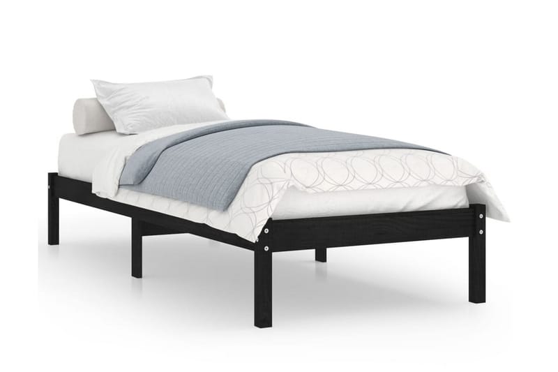 Sängram svart massiv furu 75x190 cm - Svart - Möbler - Sovrum - Sängram & sängstomme
