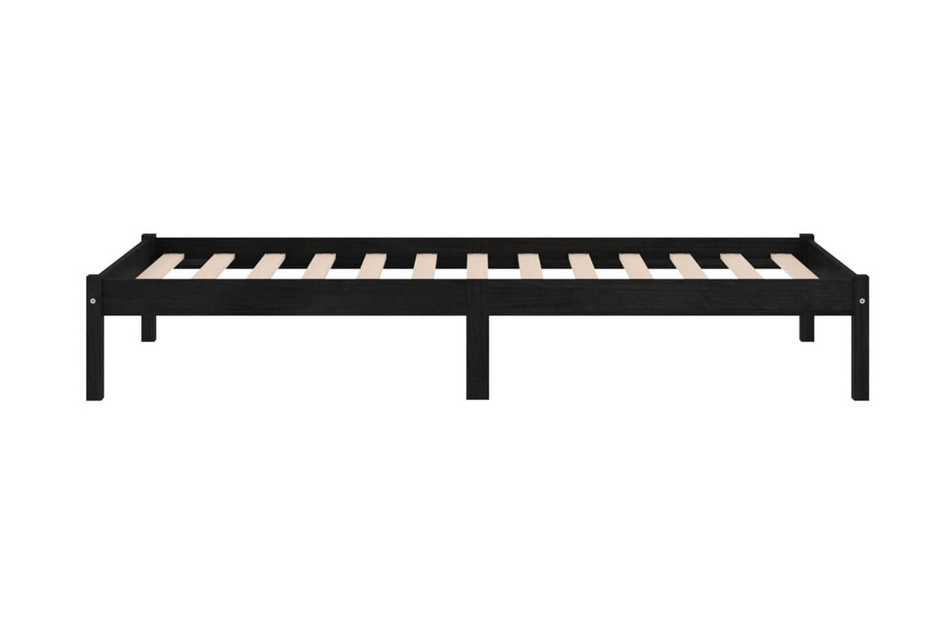 Sängram svart massiv furu 75x190 cm - Svart - Möbler - Sovrum - Sängram & sängstomme