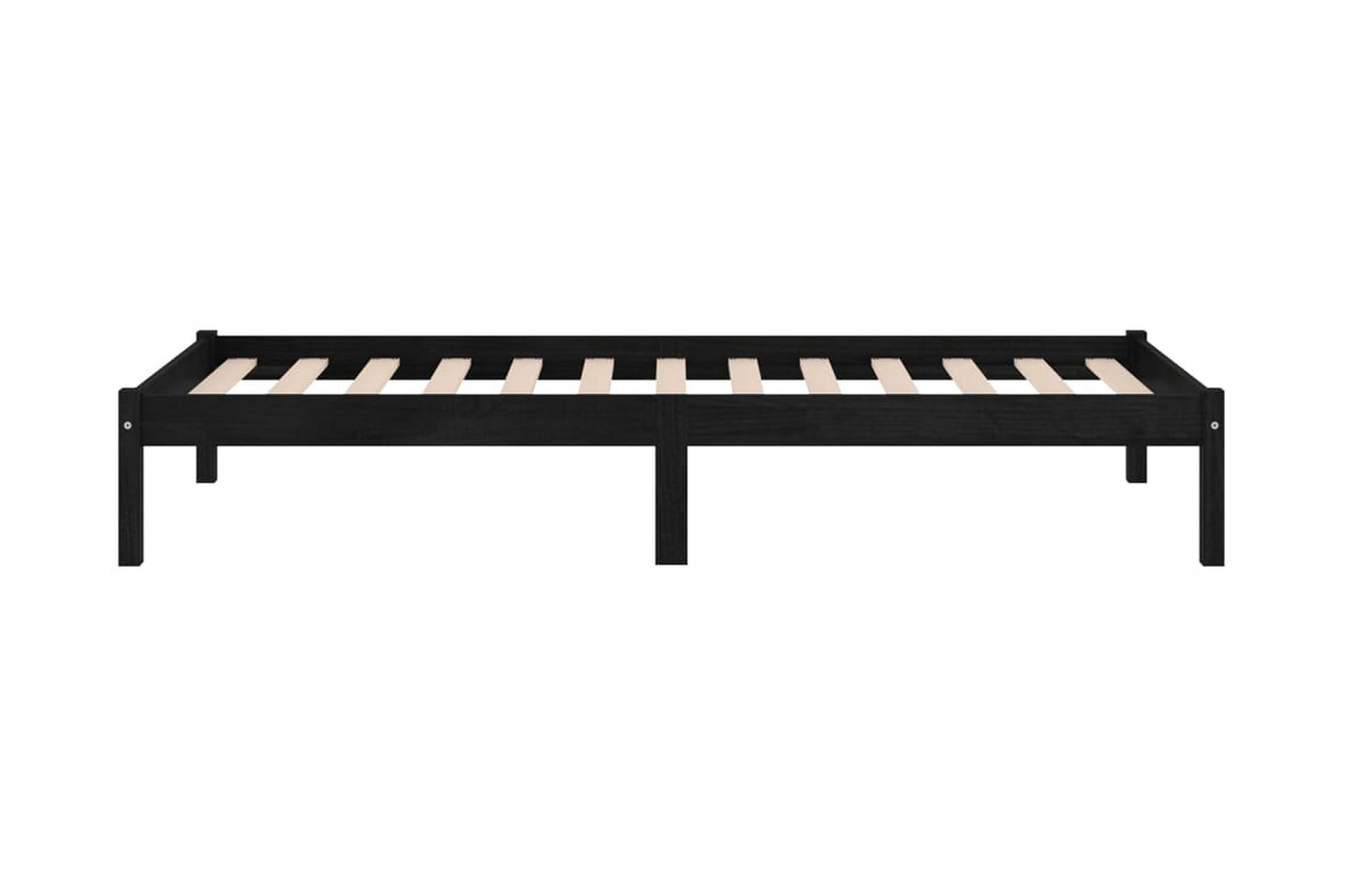 Sängram svart massiv furu 75x190 cm - Svart - Möbler - Sovrum - Sängram & sängstomme