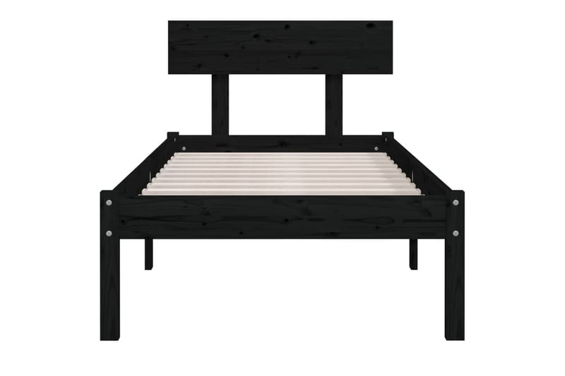 Sängram svart massiv furu 90x200 cm - Svart - Möbler - Sovrum - Sängram & sängstomme