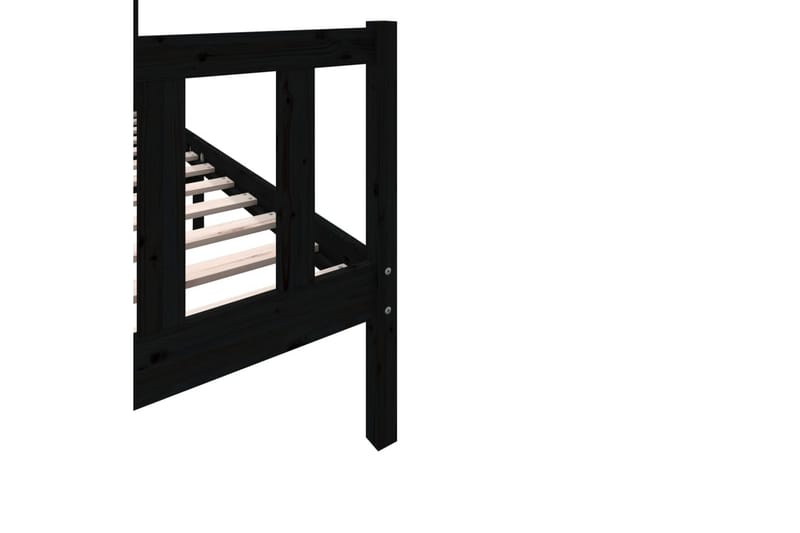 Sängram svart massivt furu 100x200 cm enkelsäng - Svart - Möbler - Sovrum - Sängram & sängstomme