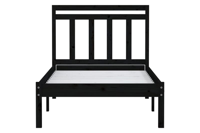 Sängram svart massivt furu 100x200 cm - Svart - Möbler - Sovrum - Sängram & sängstomme