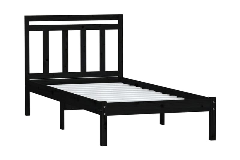 Sängram svart massivt furu 100x200 cm - Svart - Möbler - Sovrum - Sängram & sängstomme