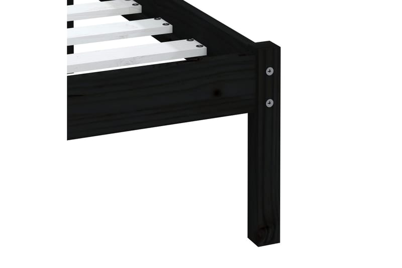 Sängram svart massivt furu 100x200 cm - Svart - Möbler - Sovrum - Sängram & sängstomme