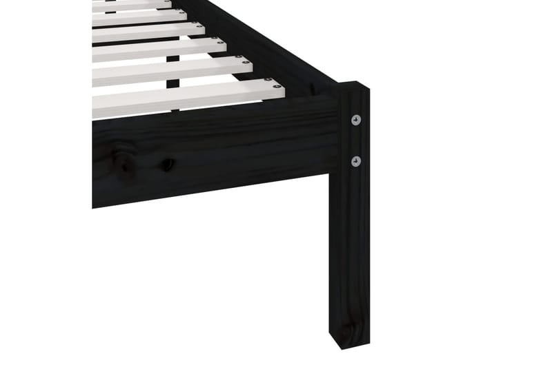 Sängram svart massivt furu 140x190 cm - Svart - Möbler - Sovrum - Sängram & sängstomme