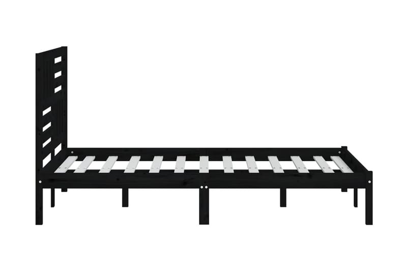 Sängram svart massivt furu 140x190 cm - Svart - Möbler - Sovrum - Sängram & sängstomme