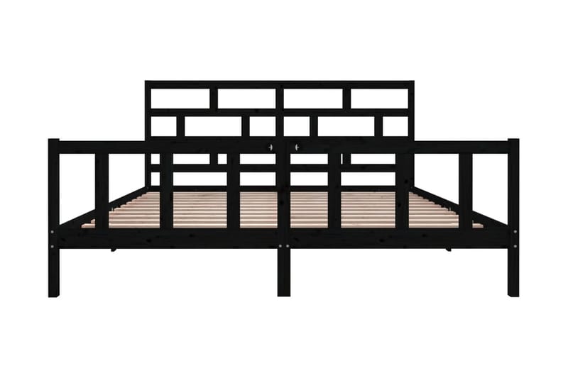 Sängram svart massivt furu 200x200 cm - Svart - Möbler - Sovrum - Sängram & sängstomme