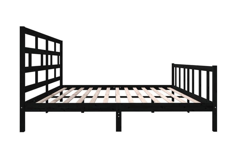 Sängram svart massivt furu 200x200 cm - Svart - Möbler - Sovrum - Sängram & sängstomme