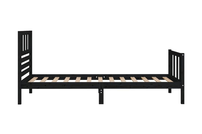 Sängram svart massivt trä 100x200 cm - Svart - Möbler - Sovrum - Sängram & sängstomme