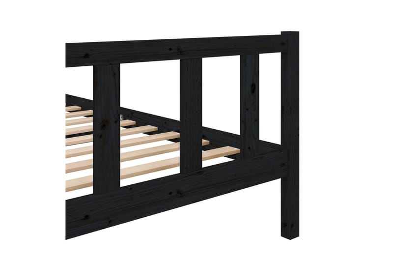 Sängram svart massivt trä 100x200 cm - Svart - Möbler - Sovrum - Sängram & sängstomme