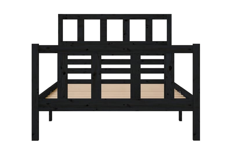 Sängram svart massivt trä 100x200 cm - Svart - Möbler - Sovrum - Sängram & sängstomme