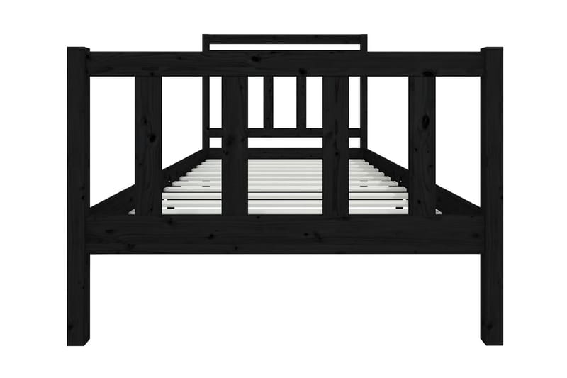 Sängram svart massivt trä 100x200 cm - Svart - Möbler - Sovrum - Sängram & sängstomme