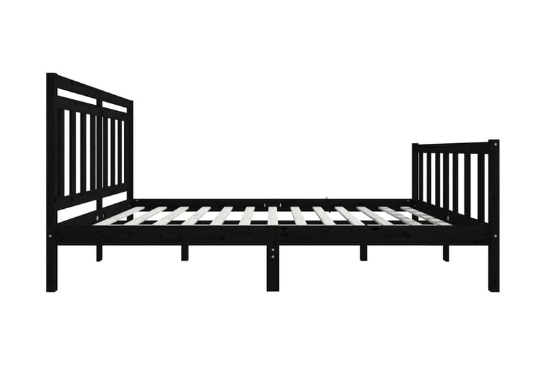 Sängram svart massivt trä 140x190 cm - Svart - Möbler - Sovrum - Sängram & sängstomme