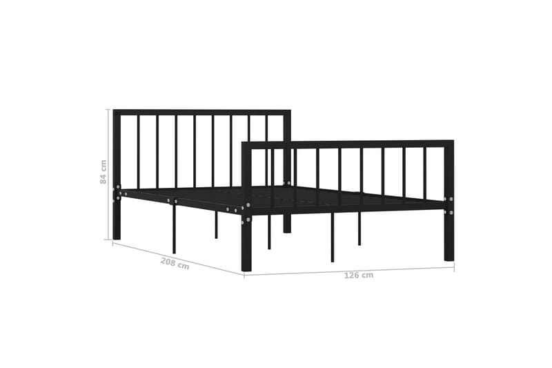 Sängram svart metall 120x200 cm - Svart - Möbler - Sovrum - Sängram & sängstomme