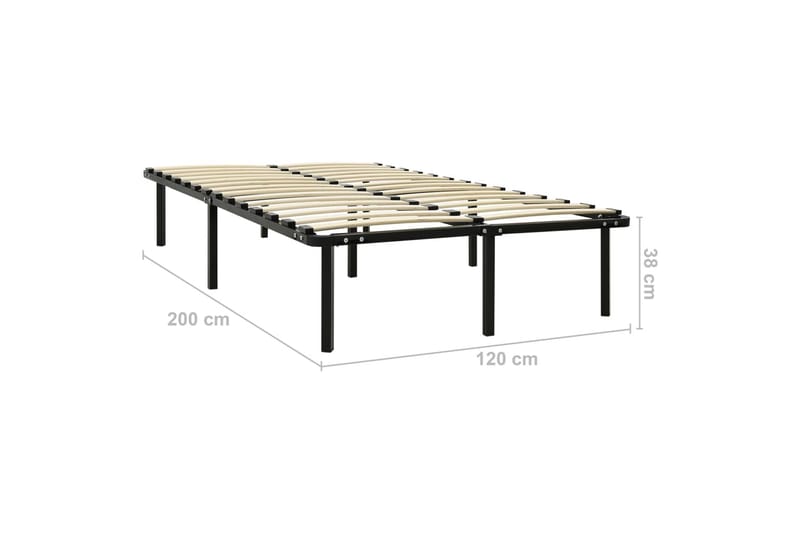 Sängram svart metall 120x200 cm - Svart - Möbler - Sovrum - Sängram & sängstomme