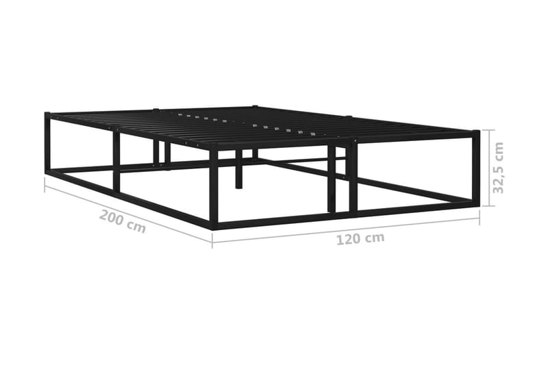 Sängram svart metall 120x200 cm - Svart - Möbler - Sovrum - Sängram & sängstomme
