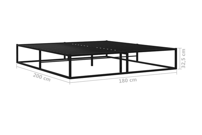 Sängram svart metall 180x200 cm - Svart - Möbler - Sovrum - Sängram & sängstomme