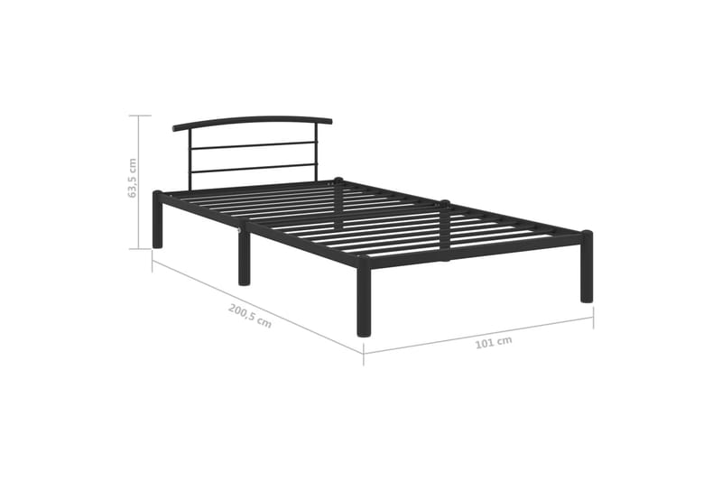 Sängram svart metall 90x200 cm - Svart - Möbler - Sovrum - Sängram & sängstomme