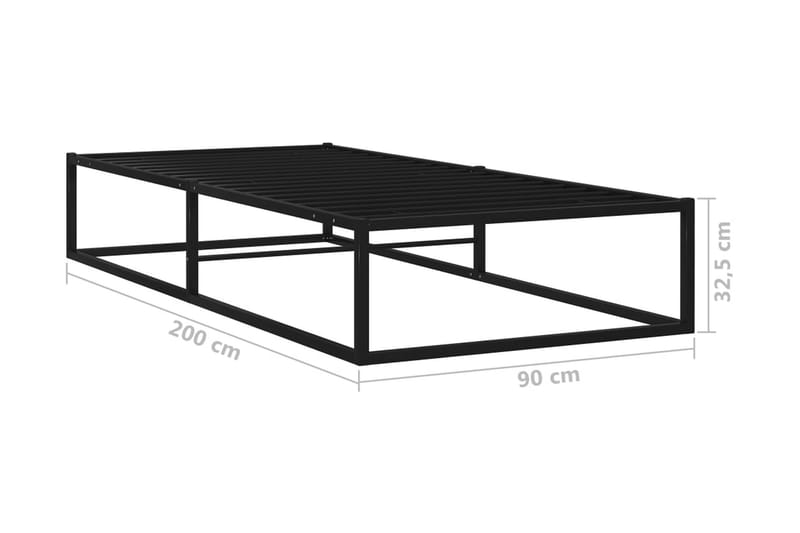 Sängram svart metall 90x200 cm - Svart - Möbler - Sovrum - Sängram & sängstomme