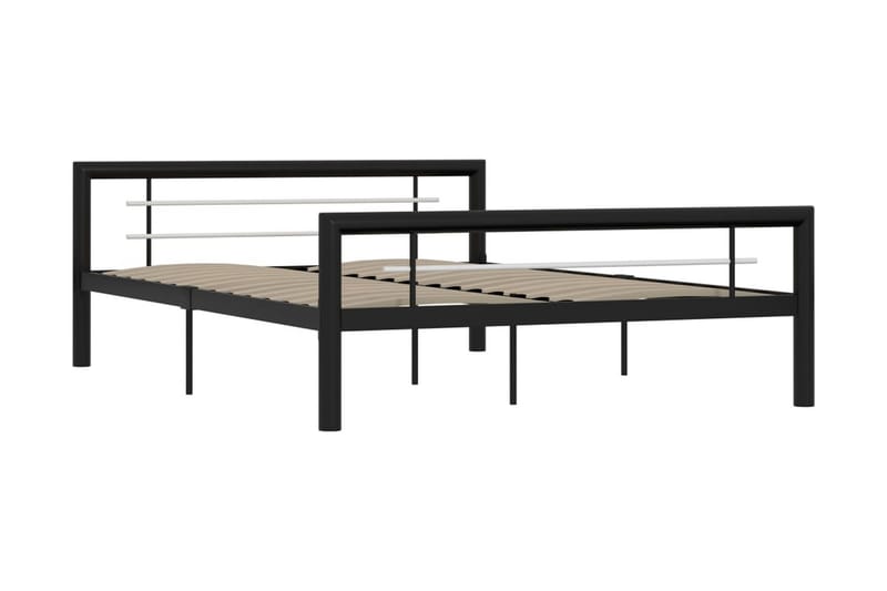 Sängram svart och vit metall 120x200 cm - Svart - Möbler - Sovrum - Sängram & sängstomme