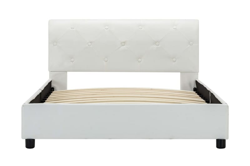 Sängram vit konstläder 100x200 cm - Vit - Möbler - Sovrum - Sängram & sängstomme