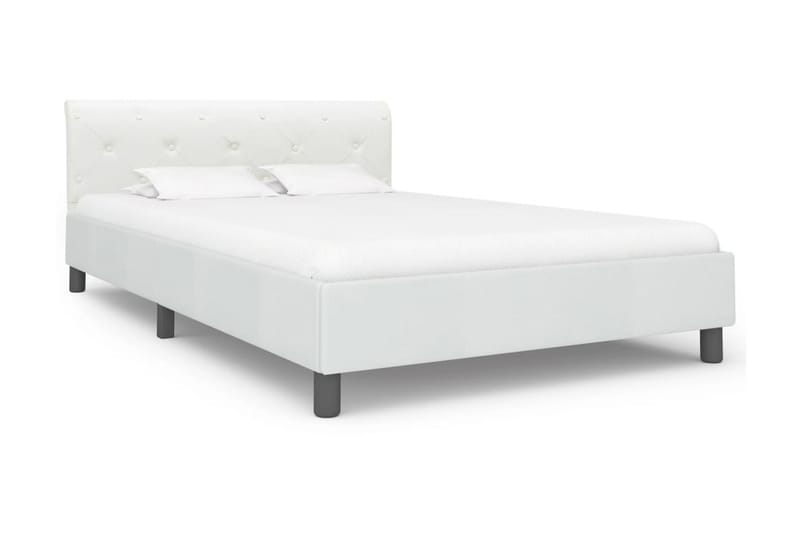 Sängram vit konstläder 120x200 cm - Vit - Möbler - Sovrum - Sängram & sängstomme