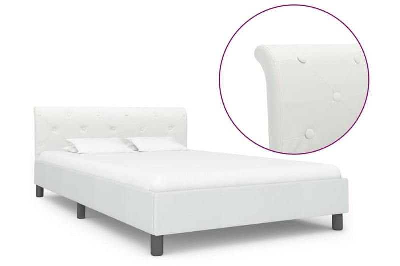 Sängram vit konstläder 140x200 cm - Vit - Möbler - Sovrum - Sängram & sängstomme