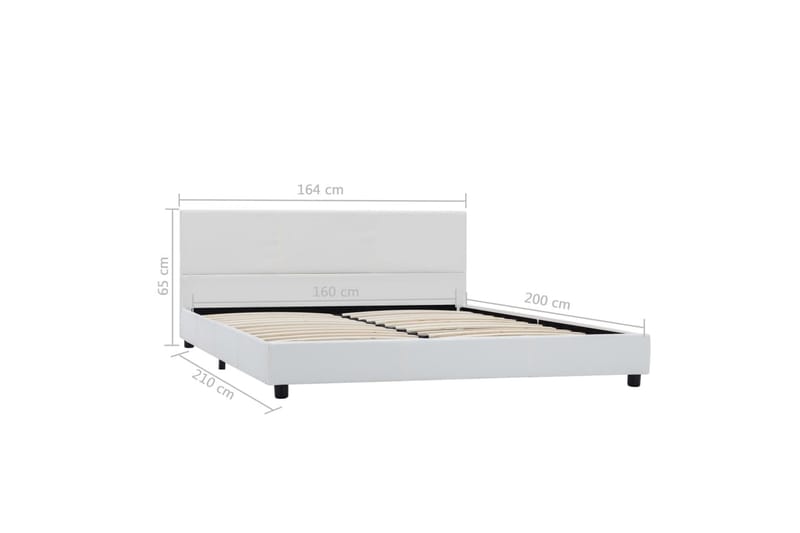 Sängram vit konstläder 160x200 cm - Vit - Möbler - Sovrum - Sängram & sängstomme