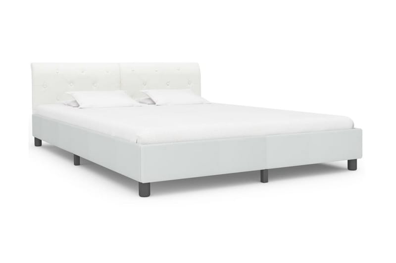 Sängram vit konstläder 160x200 cm - Vit - Möbler - Sovrum - Sängram & sängstomme