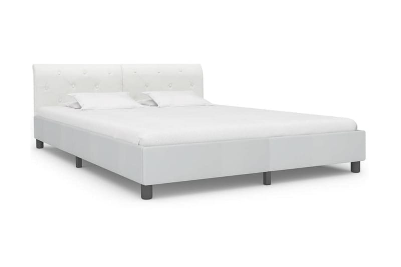 Sängram vit konstläder 180x200 cm - Vit - Möbler - Sovrum - Sängram & sängstomme
