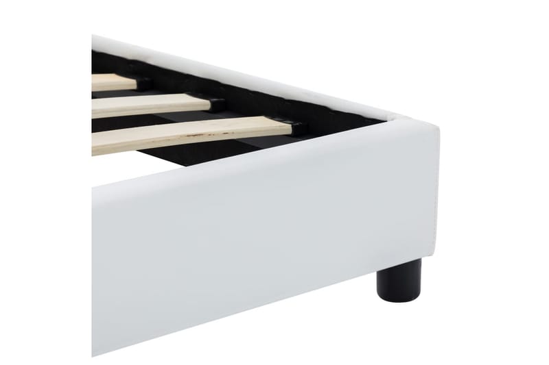 Sängram vit konstläder 90x200 cm - Vit - Möbler - Sovrum - Sängram & sängstomme