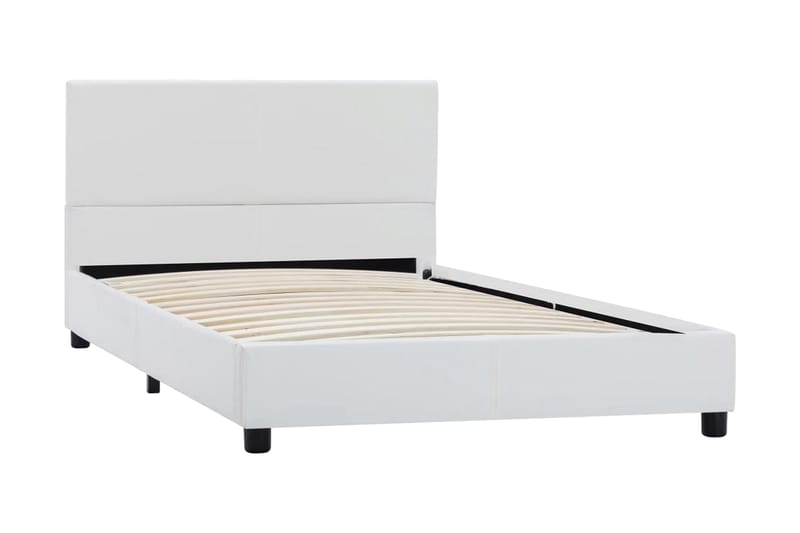 Sängram vit konstläder 90x200 cm - Vit - Möbler - Sovrum - Sängram & sängstomme