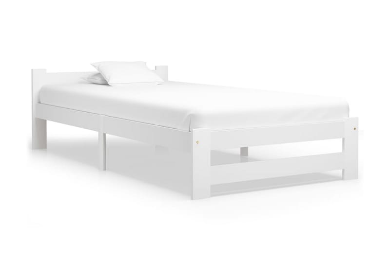 Sängram vit massiv furu 100x200 cm - Vit - Möbler - Sovrum - Sängram & sängstomme