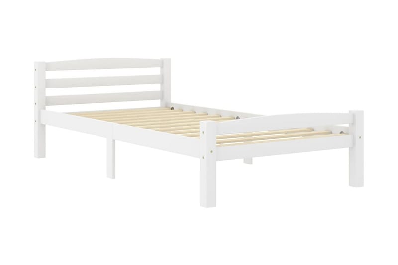 Sängram vit massiv furu 100x200 cm - Vit - Möbler - Sovrum - Sängram & sängstomme