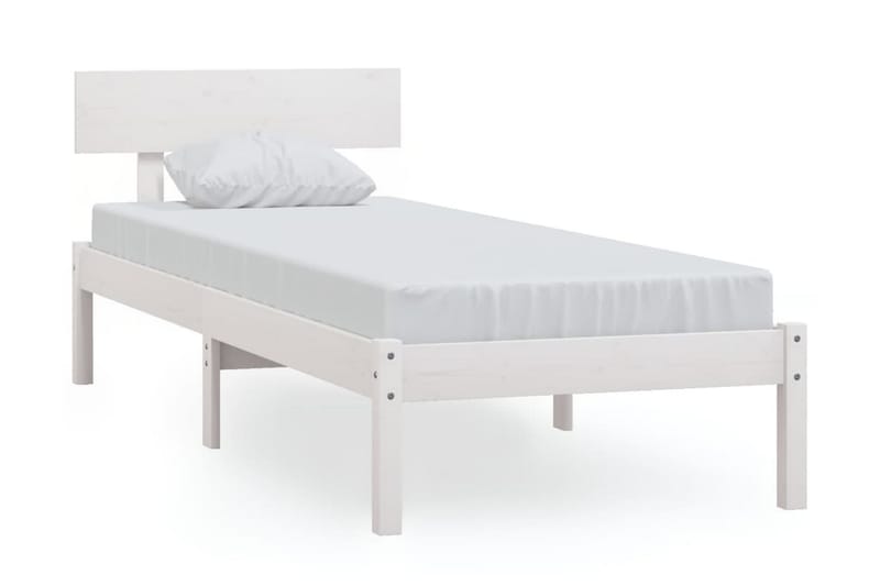 Sängram vit massiv furu 100x200 cm - Vit - Möbler - Sovrum - Sängram & sängstomme
