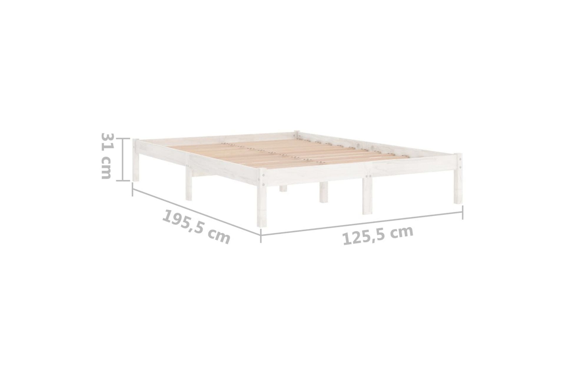 Sängram vit massiv furu 120x190 cm UK liten dubbel - Vit - Möbler - Sovrum - Sängram & sängstomme