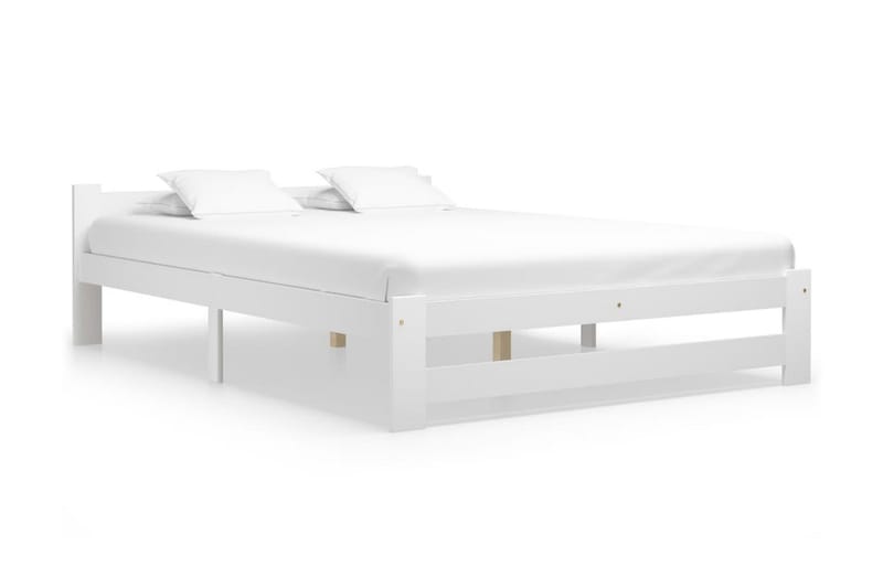 Sängram vit massiv furu 120x200 cm - Vit - Möbler - Sovrum - Sängram & sängstomme