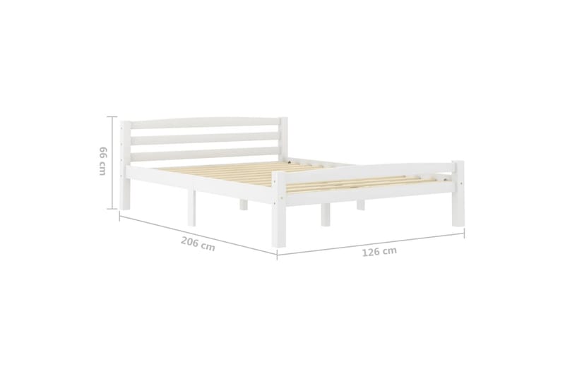 Sängram vit massiv furu 120x200 cm - Vit - Möbler - Sovrum - Sängram & sängstomme