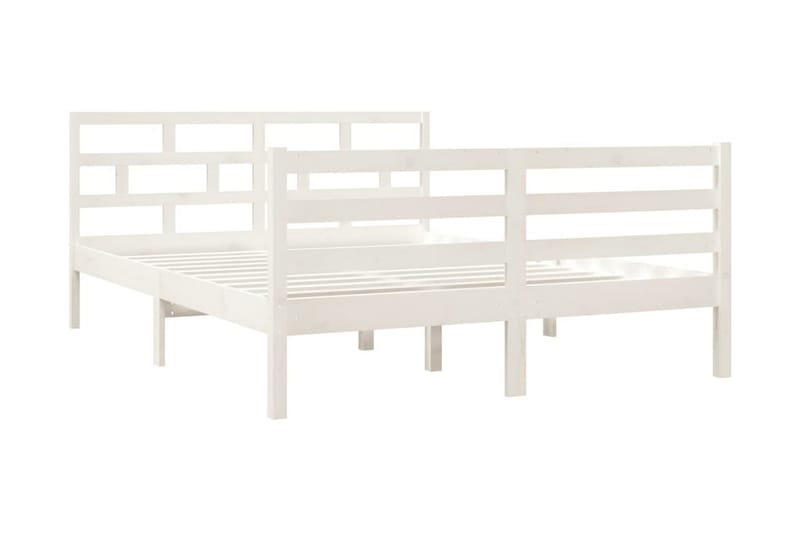 Sängram vit massiv furu 140x190 cm - Vit - Möbler - Sovrum - Sängram & sängstomme